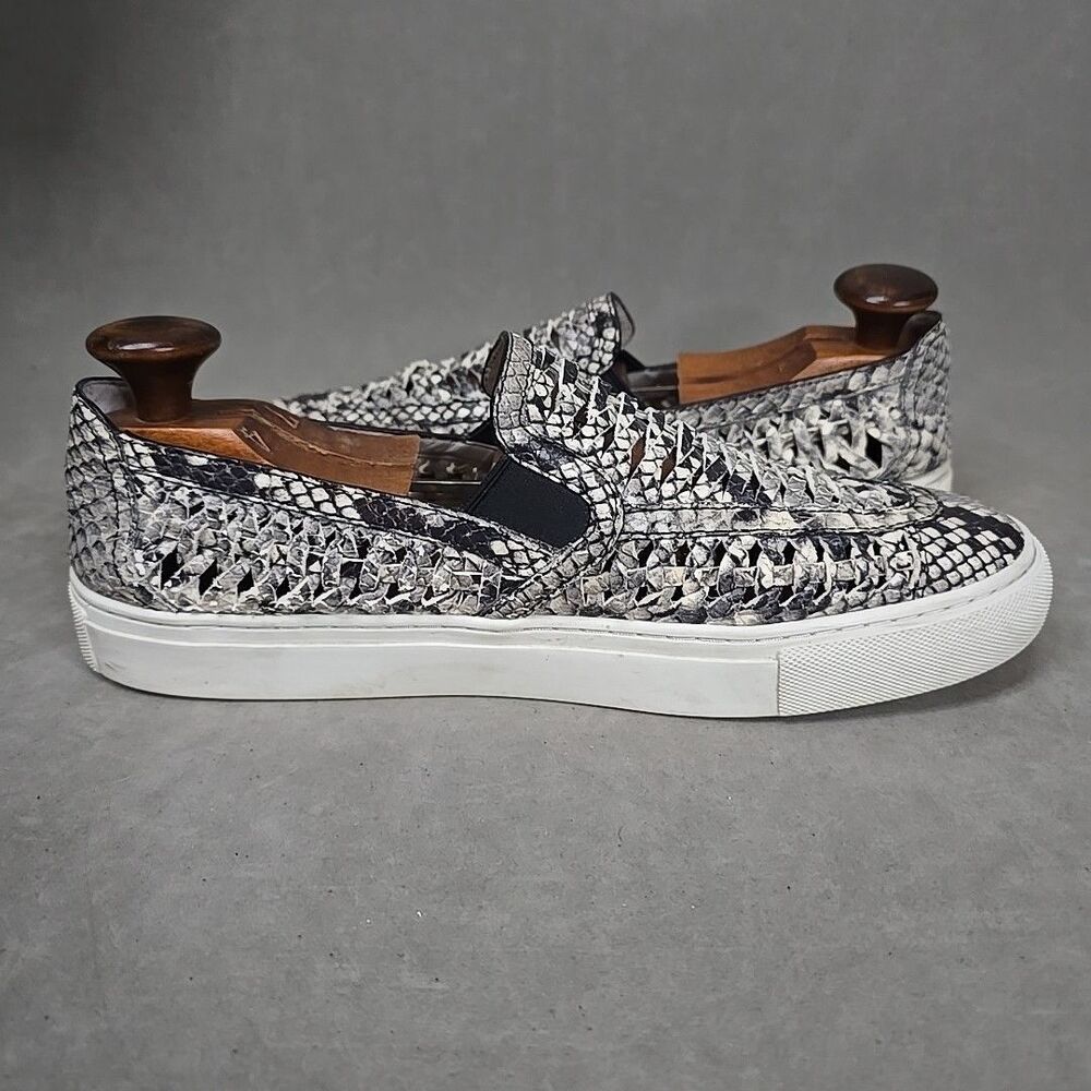 Tory Burch Womens Shoes Sz 10.5 Huarache Weave Snakeskin Leather Slip On Sneaker - Picture 5 of 11